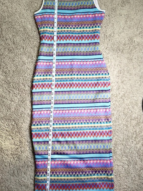 None Dresses & Skirts - Multicolor Striped Zigzag Midi Tank Dress - Purple Accent